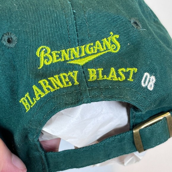 Vintage Bennigan's Blarney Blast 08 Baseball Cap Embroidered Shamrock Adjustable - Picture 3 of 9